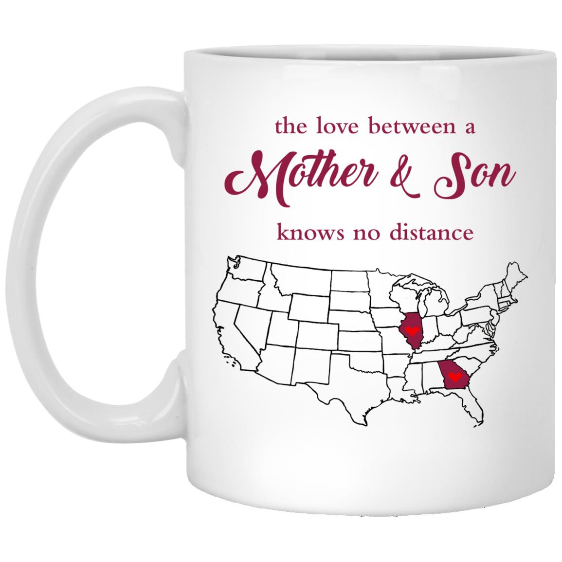 Illinois Georgia The Love Between Mother And Son Mug - Mug Teezalo