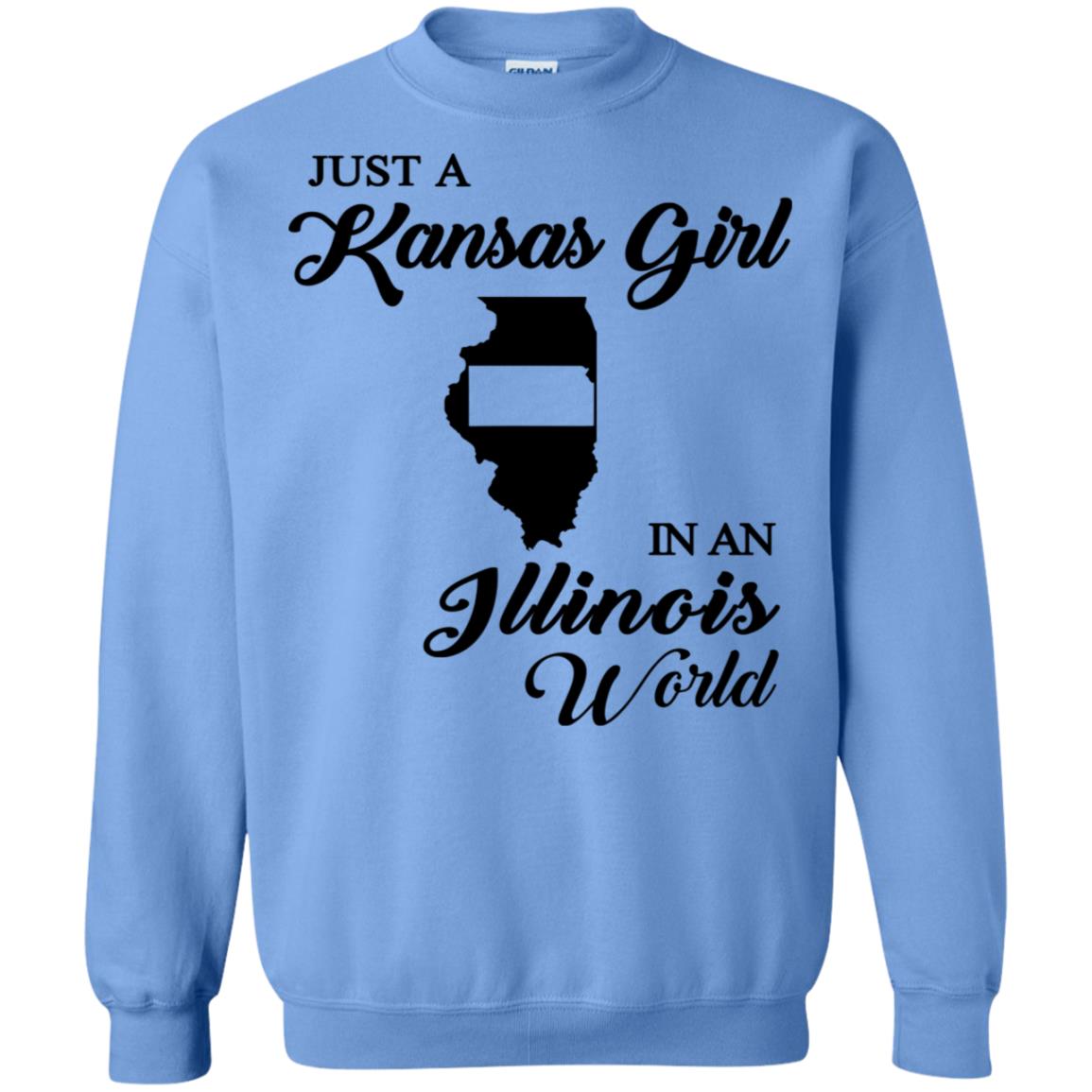 Just A Kansas Girl In An Illinois World T-Shirt - T-shirt Teezalo