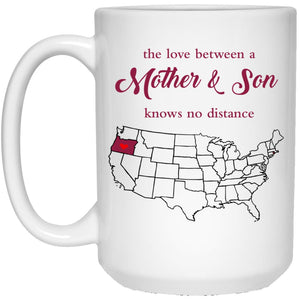 Rhode Island Oregon The Love Between Mother And Son Mug - Mug Teezalo