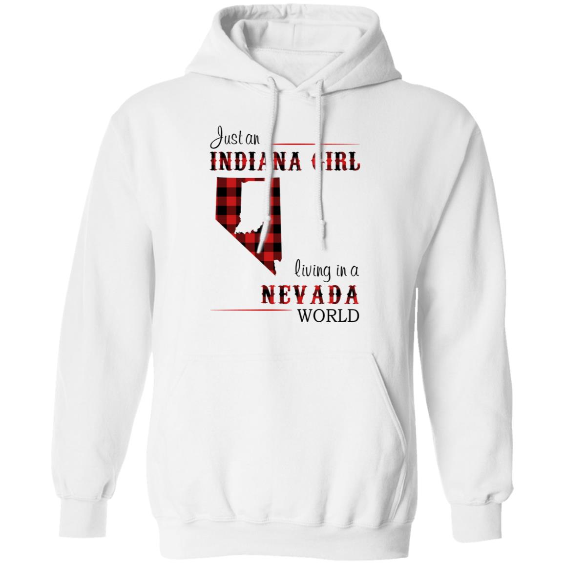 Just An Indiana Girl Living In A Nevada World T-Shirt - T-shirt Born Live Plaid Red Teezalo