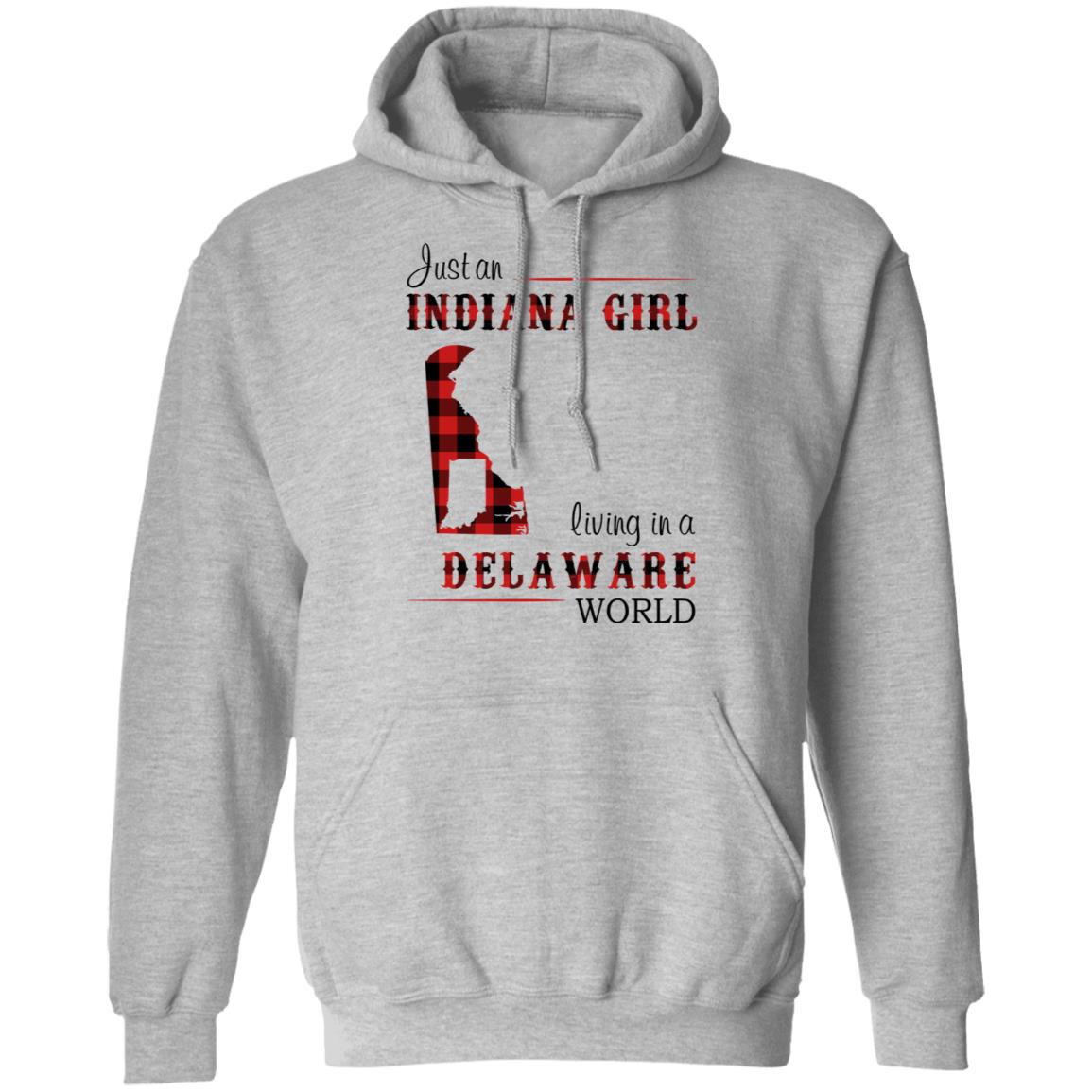 Just An Indiana Girl Living In A Delaware World T-Shirt - T-shirt Born Live Plaid Red Teezalo