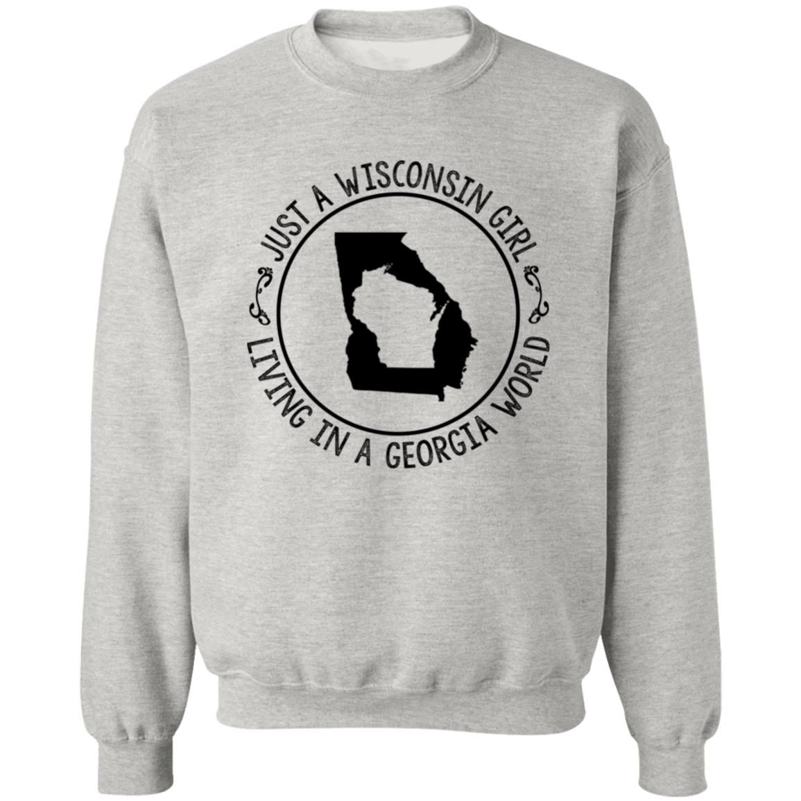 Wisconsin Girl Living In Georgia World Hoodie - Hoodie Teezalo