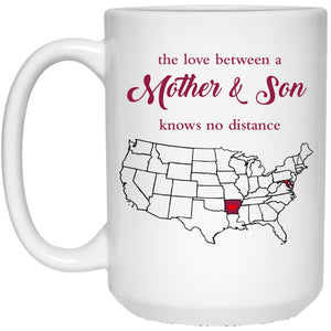 Arkansas Maryland The Love Between Mother And Son Mug - Mug Teezalo