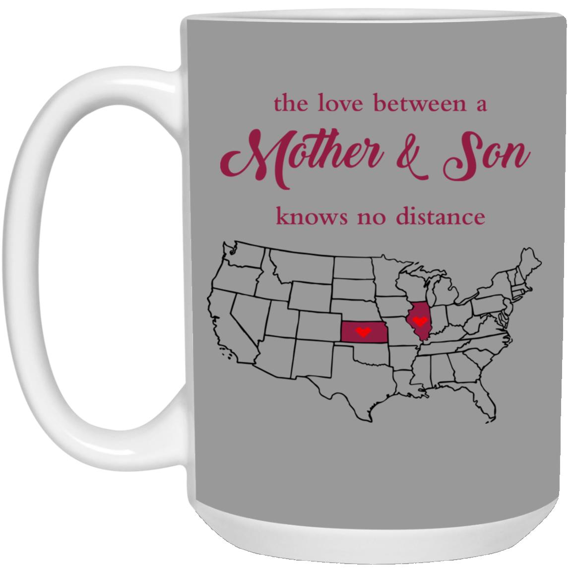 Illinois Kansas The Love Between Mother And Son Mug - Mug Teezalo