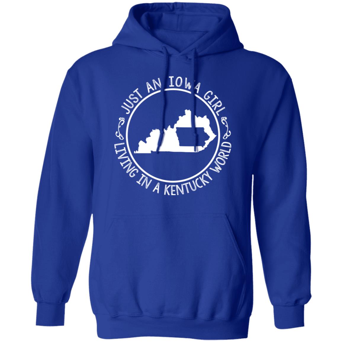 Just An Iowa Girl Living In A Kentucky World T-Shirt - T-shirt Teezalo