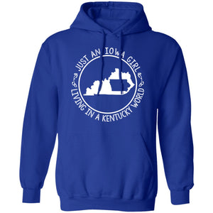 Just An Iowa Girl Living In A Kentucky World T-Shirt - T-shirt Teezalo