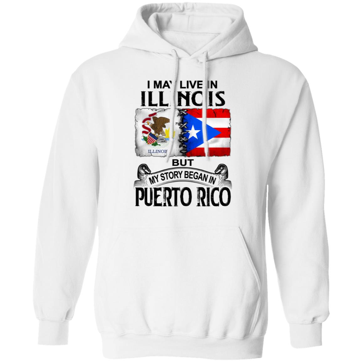 I Live In Illinois But My Story Began In Puerto Rico T Shirt - T-shirt Teezalo