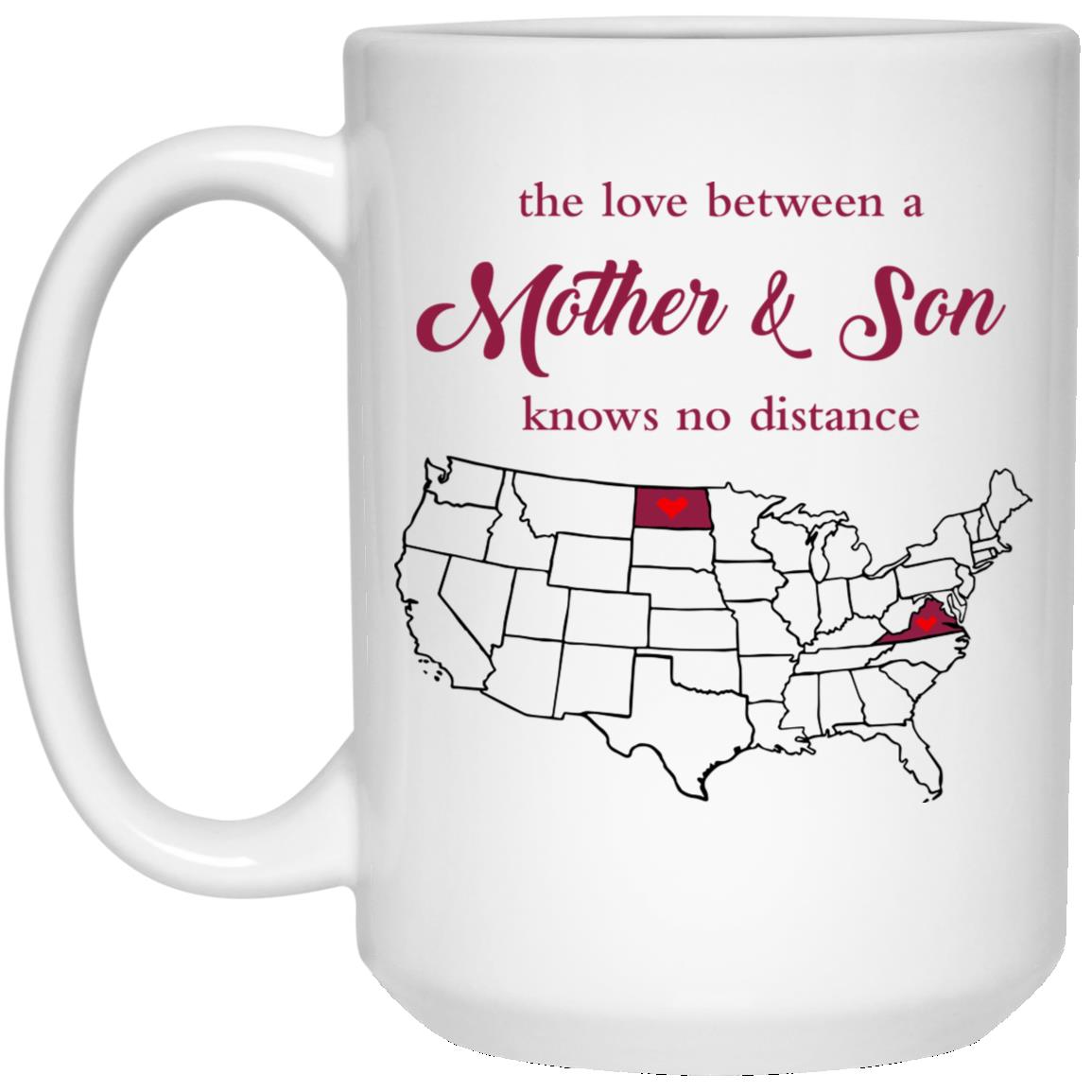 North Dakota Virginia The Love Between Mother And Son Mug - Mug Teezalo