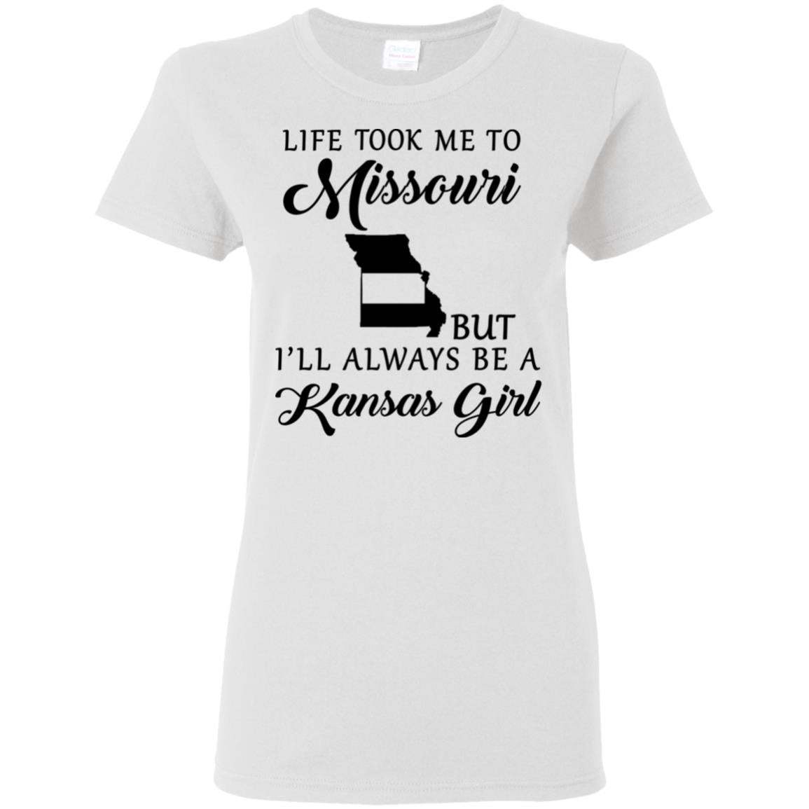 Life Took Me To Missouri Always Be A Kansas Girl V Neck T Shirt - T-shirt Teezalo