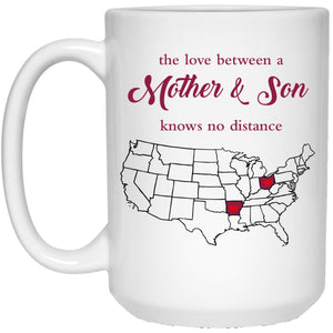 Arkansas Ohio	The Love Between Mother And Son Mug - Mug Teezalo