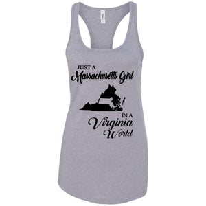 Just A Massachusetts Girl In A Virginia  World T-shirt - T-shirt Teezalo