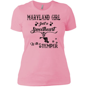 Maryland Girl Just Sweetheart With A Temper T-Shirt - T-shirt Teezalo