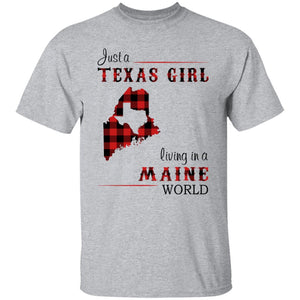 Just A Texas Girl Living In A Maine World T- Shirt - T-shirt Teezalo