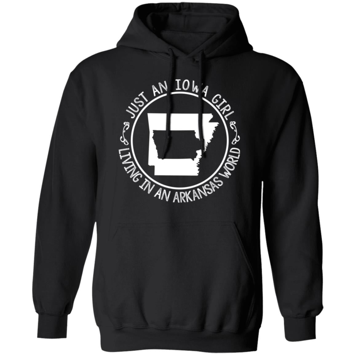 Just An Iowa Girl Living In An Arkansas World T- Shirt - T-shirt Teezalo