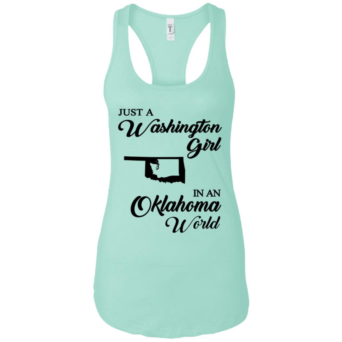 Just A Washington Girl In An Oklahoma World T-Shirt - T-shirt Teezalo