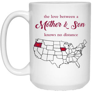 Iowa Oregon The Love Between Mother And Son Mug - Mug Teezalo