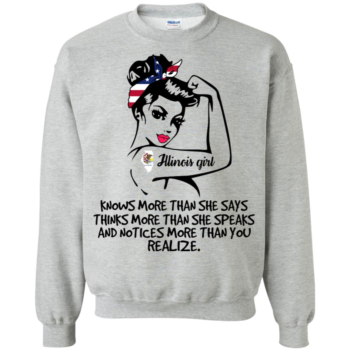 Illinois Girl Knows More Than She Says Hoodie - Hoodie Teezalo