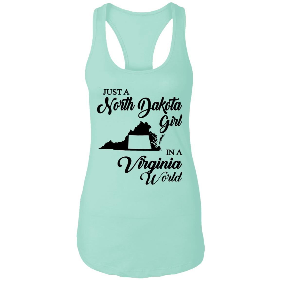 Just A North Dakota Girl In A Virginia World T Shirt - T-shirt Teezalo
