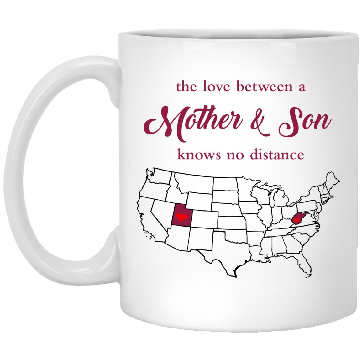 West Virginia Utah The Love Between Mother And Son Mug - Mug Teezalo