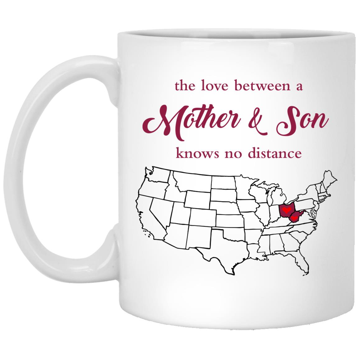 West Virginia Ohio The Love Between Mother And Son Mug - Mug Teezalo