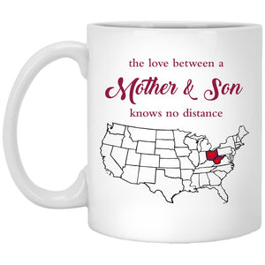 West Virginia Ohio The Love Between Mother And Son Mug - Mug Teezalo