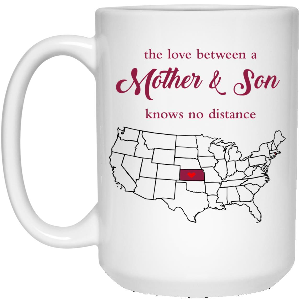 Rhode Island Kansas The Love Between Mother And Son Mug - Mug Teezalo