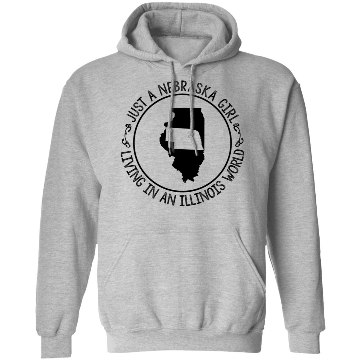 Nebraska Girl Living In Illinois World T-Shirt - T-shirt Teezalo