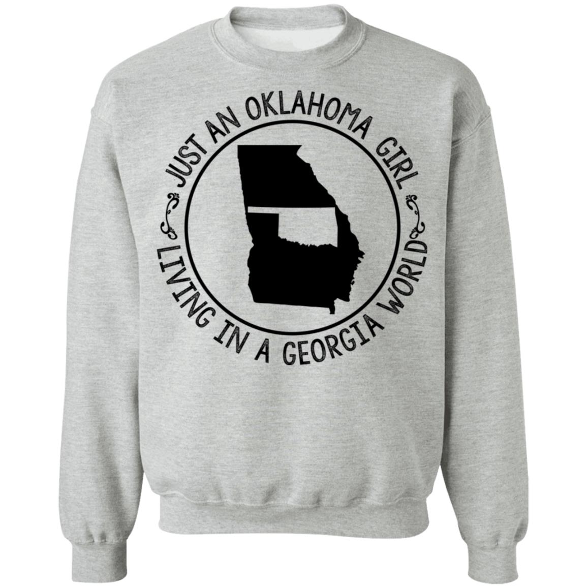Just An Oklahoma Girl Living In Georgia World T Shirt - T-shirt Teezalo