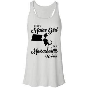 Just A Maine Girl In A Massachusetts World T-Shirt - T-shirt Teezalo