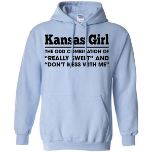 Kansas Girl Of Really Sweet And Don't Mess With Me T-Shirt - T-shirt Teezalo