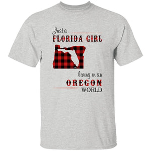 Just Florida Girl Living In An Oregon World T-shirt - T-shirt Born Live Plaid Red Teezalo
