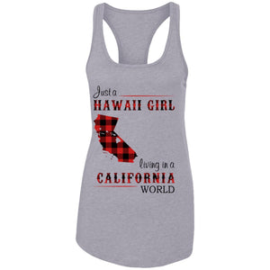 Just A Hawaii Girl Living In A California World T-shirt - T-shirt Teezalo