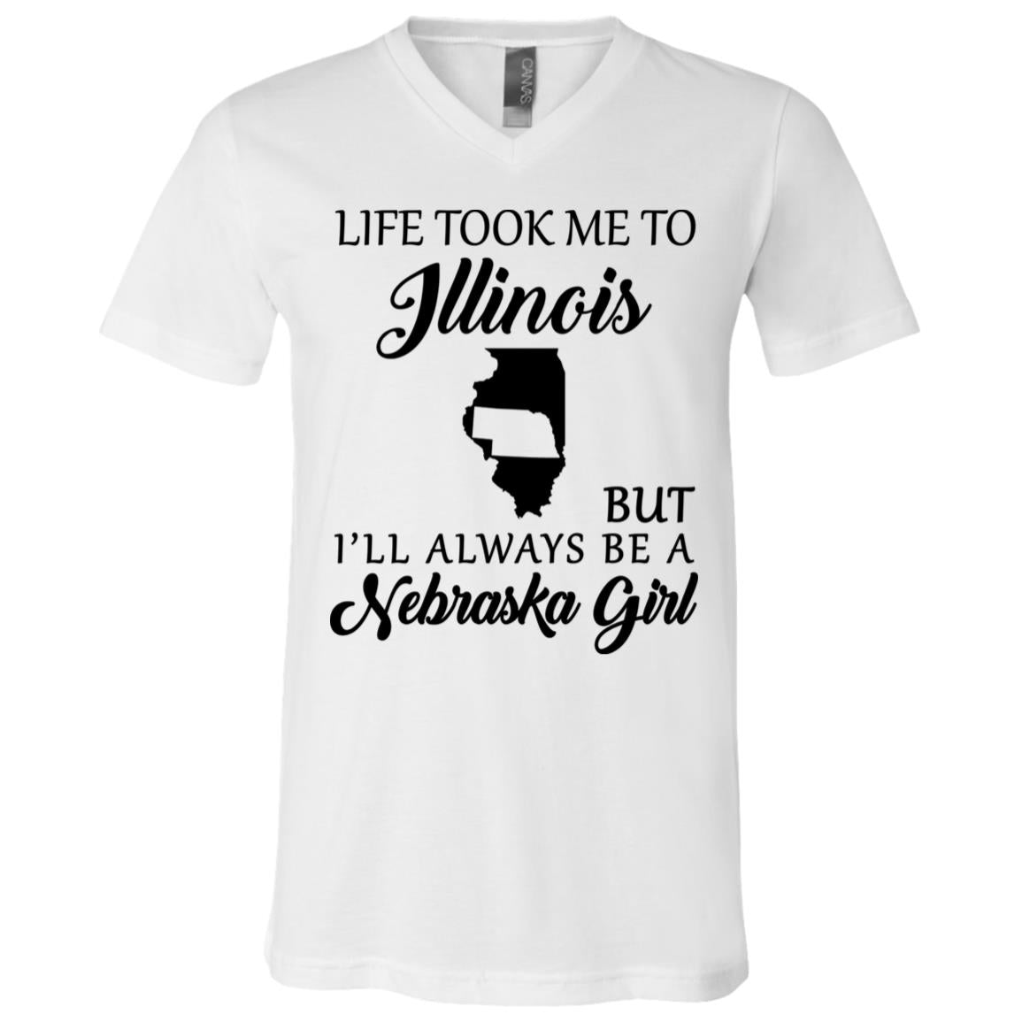 Nebraska Girl Life Took Me To Illinois T-Shirt - T-shirt Teezalo