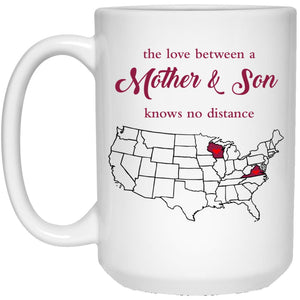 Virginia Wisconsin The Love Between Mother And Son Mug - Mug Teezalo
