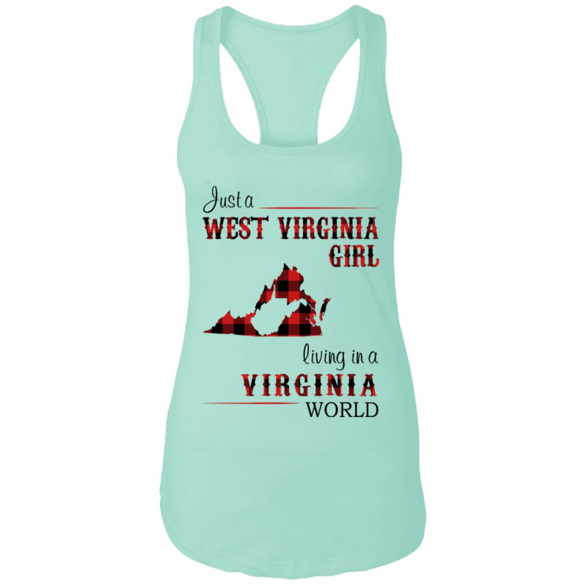 Just A West Virginia Girl Living In A Virginia World T Shirt - T-shirt Teezalo