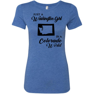 Just A Washington Girl In A Colorado World T-Shirt - T-shirt Teezalo