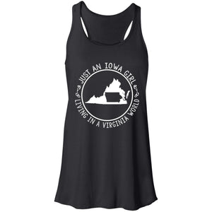 Just An Iowa Girl Living In A Virginia World T- Shirt - T-shirt Teezalo