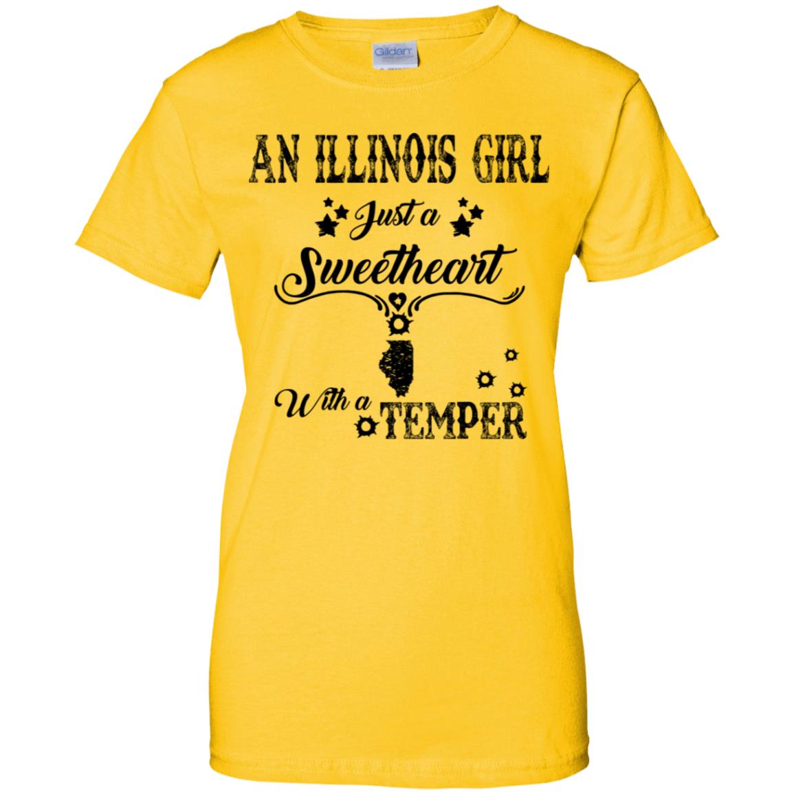 Illinois Girl Just A Sweetheart With A Temper T-shirt - T-shirt Teezalo