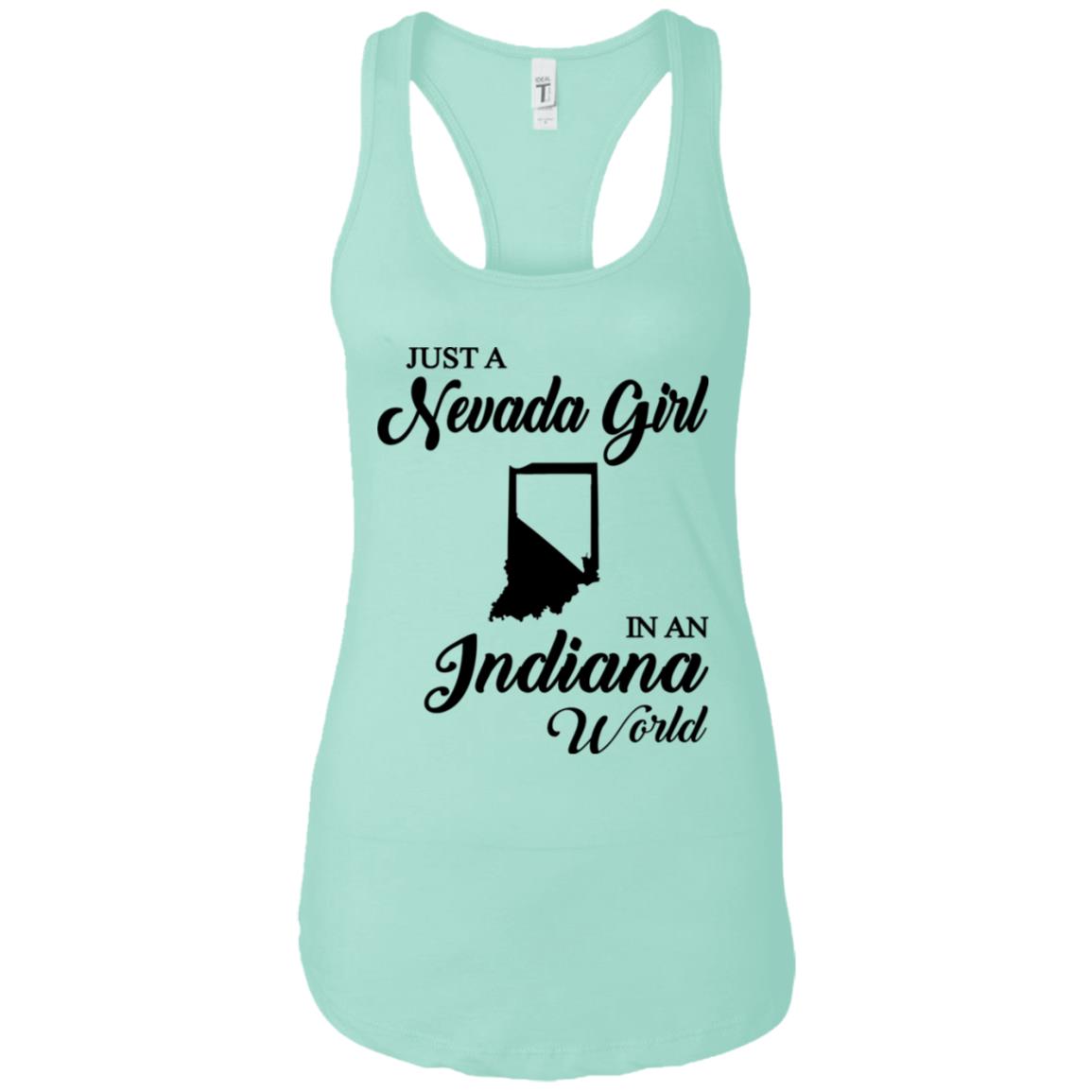 Just A Nevada Girl In An Indiana World T-Shirt - T-shirt Teezalo