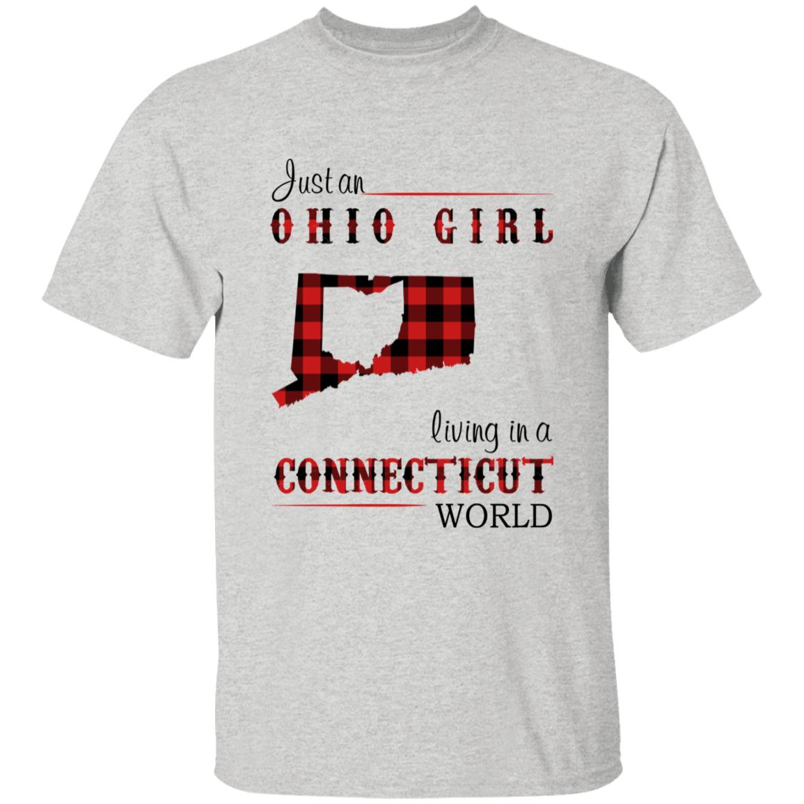 Just An Ohio Girl Living In A Connecticut World T-shirt - T-shirt Born Live Plaid Red Teezalo