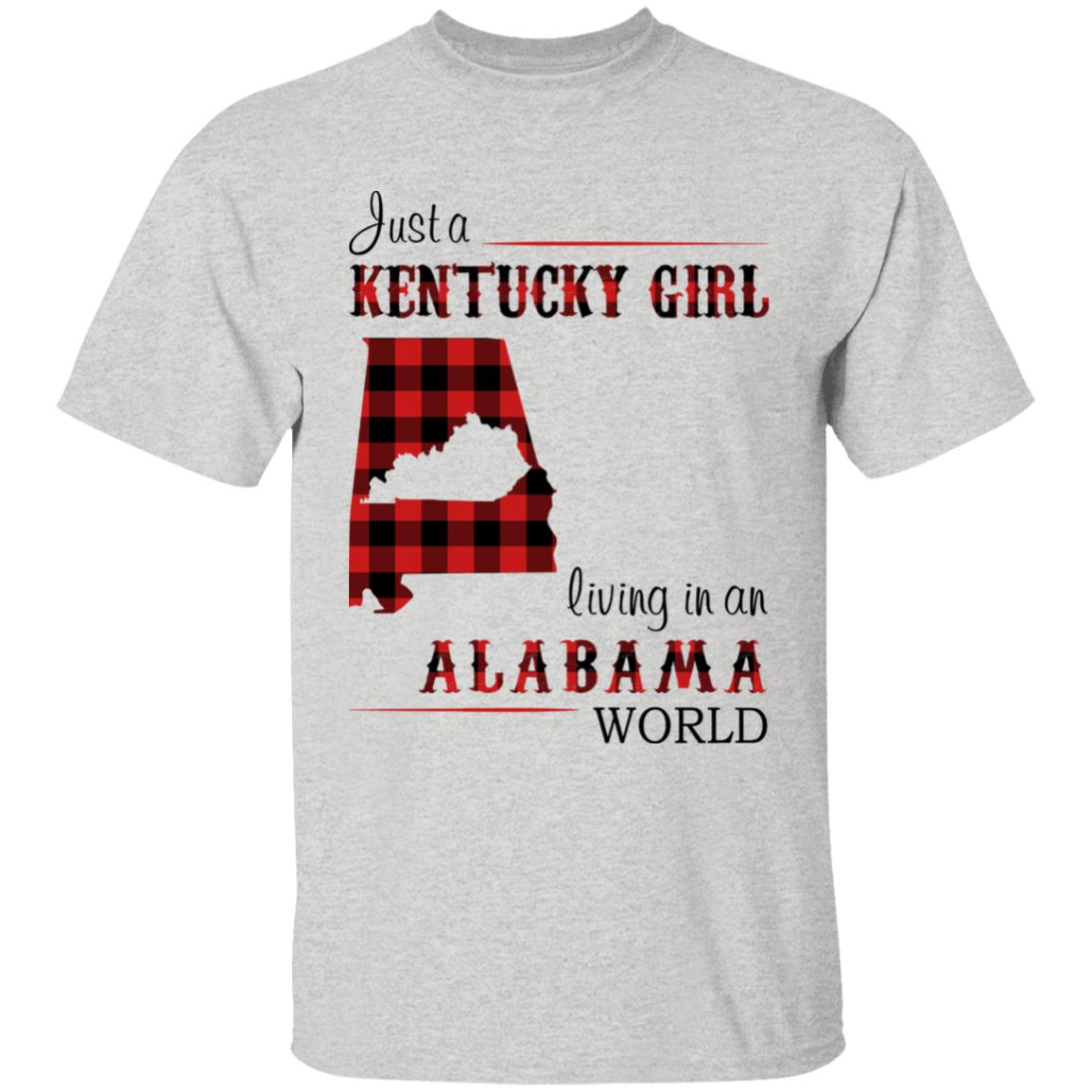 Just A Kentucky  Girl Living In An Alabama World T-shirt - T-shirt Born Live Plaid Red Teezalo
