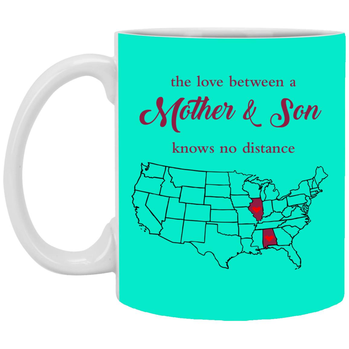 Illinois Alabama The Love Between Mother And Son Mug - Mug Teezalo
