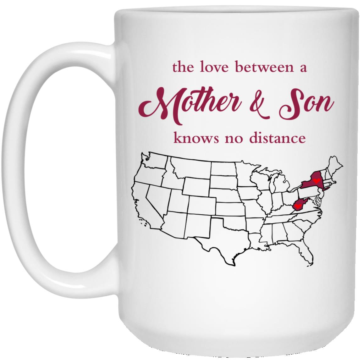 West Virginia New York The Love Between Mother And Son Mug - Mug Teezalo