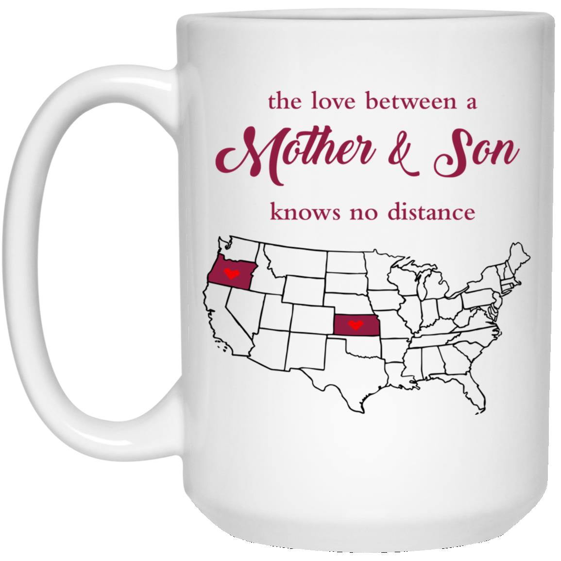 Kansas Oregon The Love Between Mother And Son Mug - Mug Teezalo