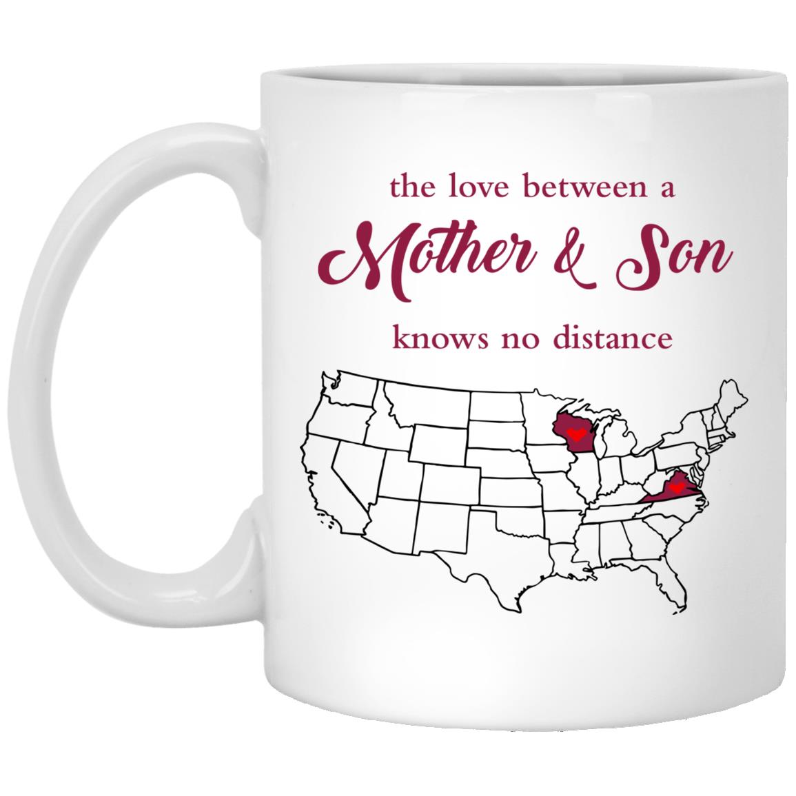 Virginia Wisconsin The Love Between Mother And Son Mug - Mug Teezalo