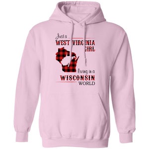 Just A West Virginia Girl Living In A Wisconsin World T Shirt - T-shirt Teezalo