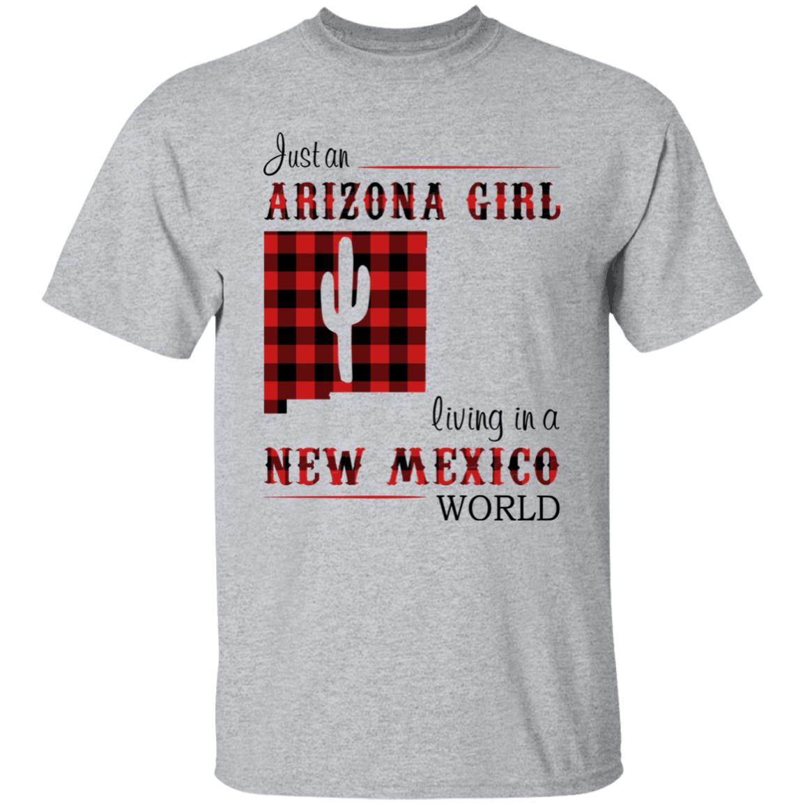 Just An Arizona Girl Living In A New Mexico World T-shirt - T-shirt Born Live Plaid Red Teezalo