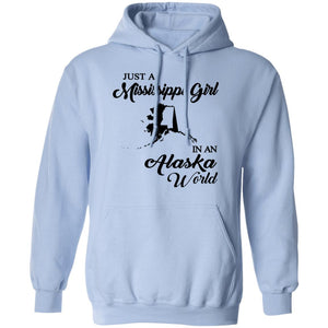 Just A Mississippi Girl In An Alaska World T-Shirt - T-shirt Teezalo