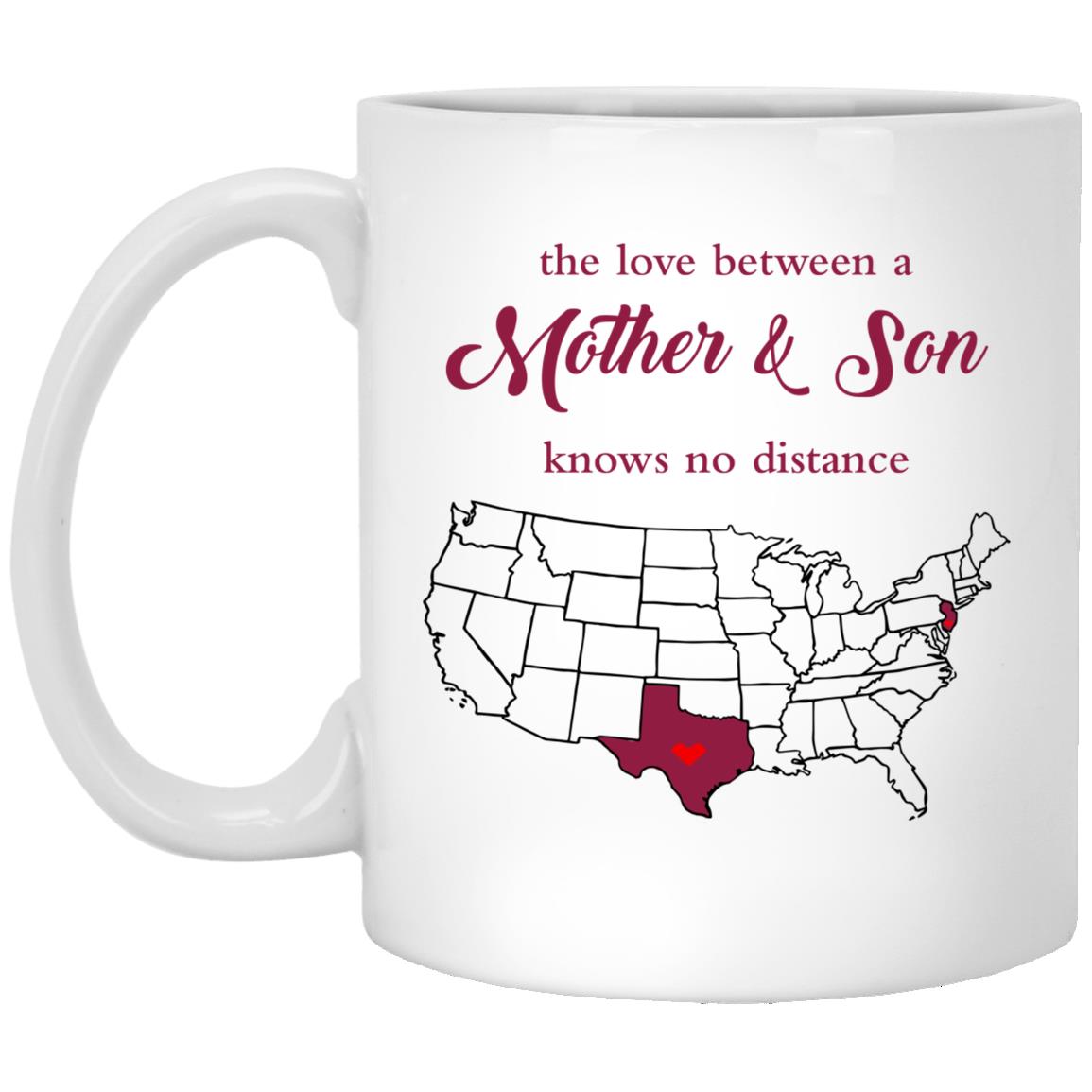 New Jersey Texas The Love Between Mother And Son Mug - Mug Teezalo