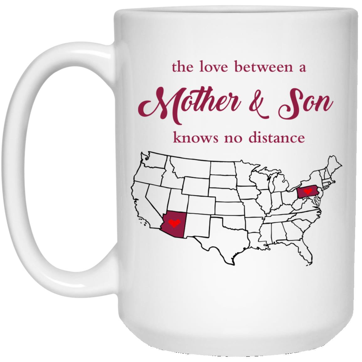 Arizona Pennsylvania The Love Between Mother And Son Mug - Mug Teezalo